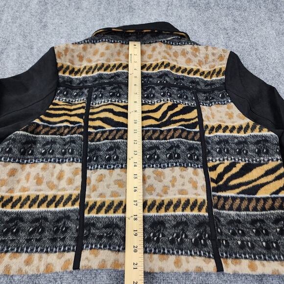 Oli Hali Jacket Womens Large Animal Print Moto Zip Biker Boho Aztec Southwestern - Picture 6 of 16